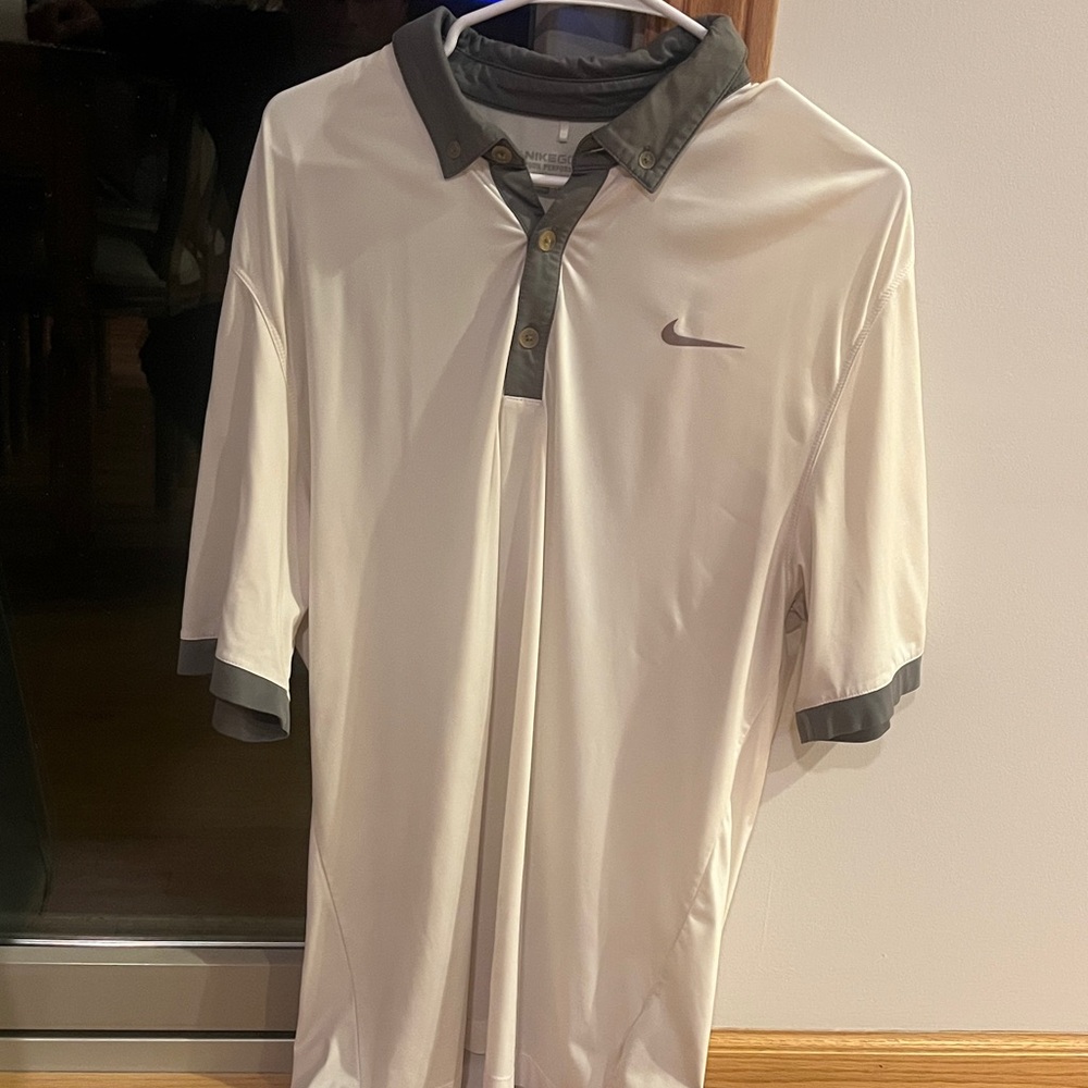 Nike Golf Men's White and Gray Polo Shirt
